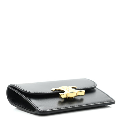 Celine Shiny Calfskin Triomphe Card Holder Black 4 of 7