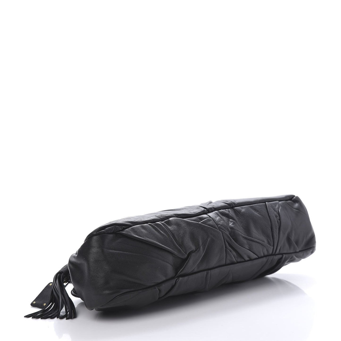 Nappa Pleated Pochette Clutch Black