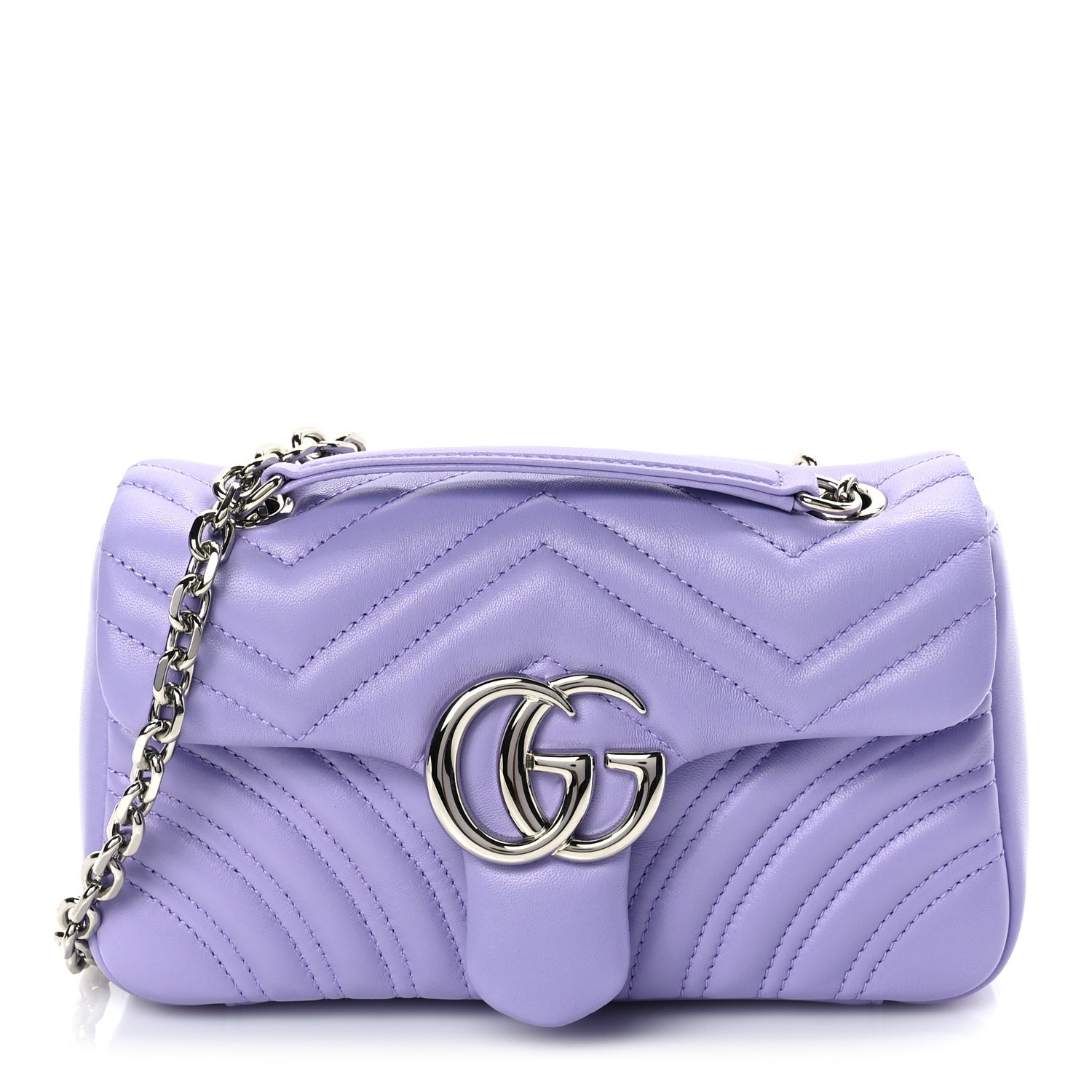 Gucci Lambskin Matelasse Small GG Marmont Shoulder Bag Lilac 1 of 8