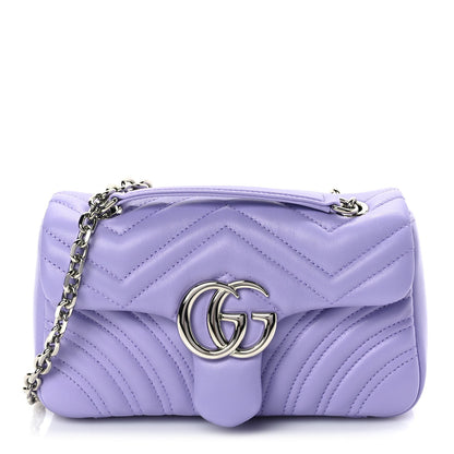 Gucci Lambskin Matelasse Small GG Marmont Shoulder Bag Lilac 1 of 8