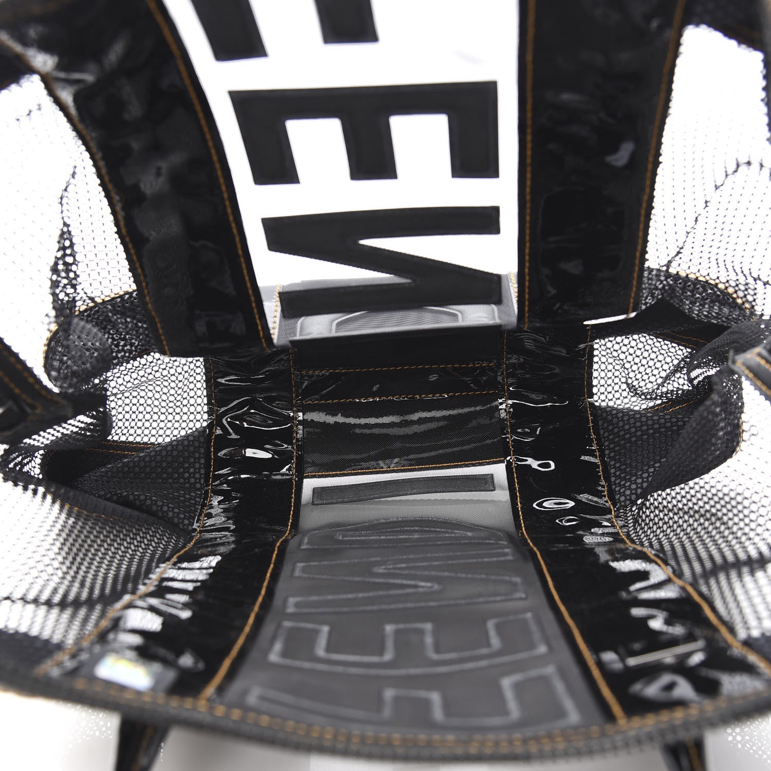 Fendi Patent Mesh Large B Mix Tote Black 5 of 10