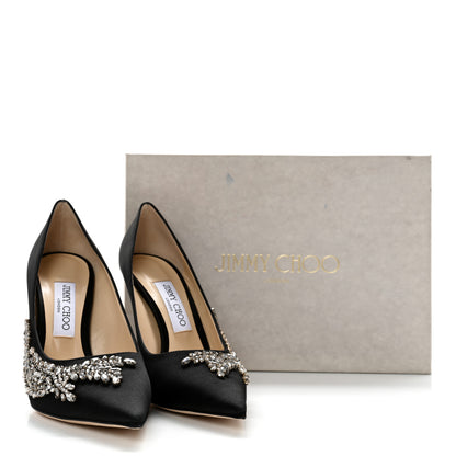 Jimmy Choo Satin Crystal Embellished Love 85mm Pumps 39 Black 11 of 11