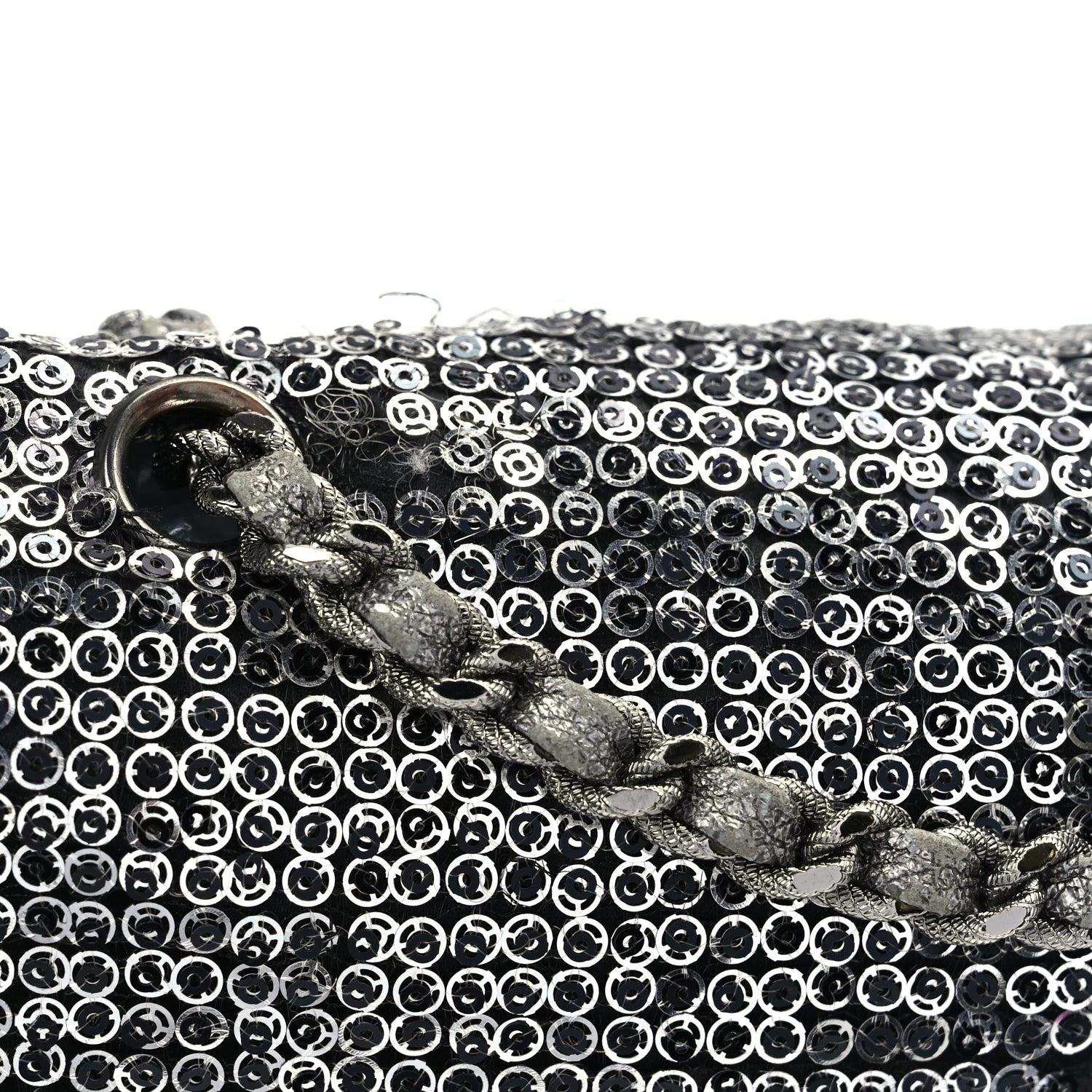 Chanel Sequin Medium Single Flap Dark Silver 11 of 17