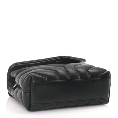 Saint Laurent Calfskin Y Quilted Monogram Toy Loulou Crossbody Bag Black 3 of 8