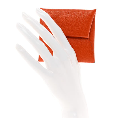Hermes Chevre Mysore Bastia Coin Purse Feu 2 of 7
