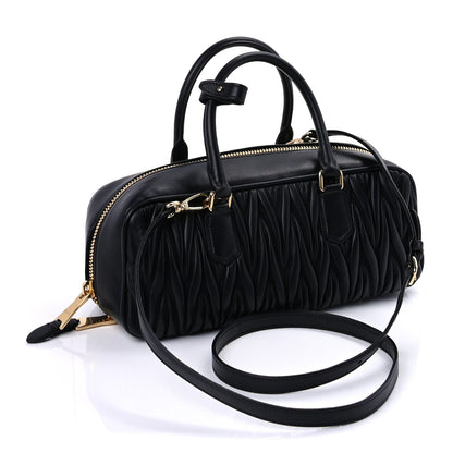 Miu Miu Suede Matelasse Large Arcadie Top Handle Bag Whiskey 2 of 8