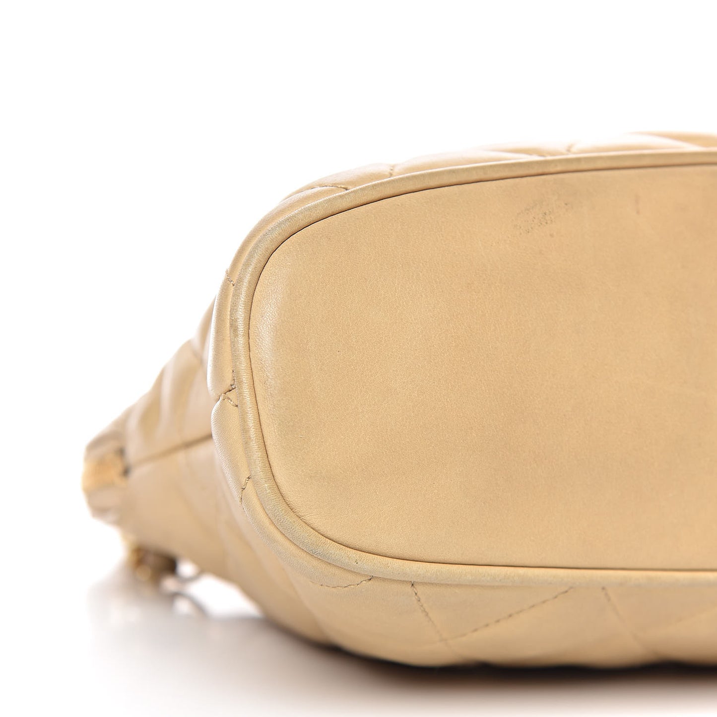 Lambskin Quilted Shoulder Bag Beige