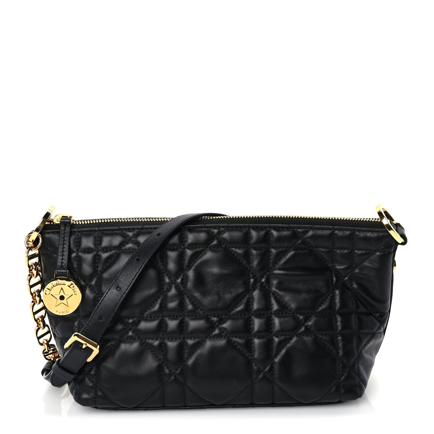 Lambskin Macrocannage DiorStar Hobo Bag Black
