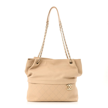 Chanel Caviar Stitched Shopping Tote Beige 1 of 7
