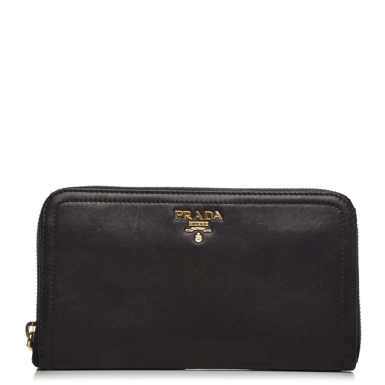 Prada Soft Calf Zip Around Wallet Nero Black 1 of 8