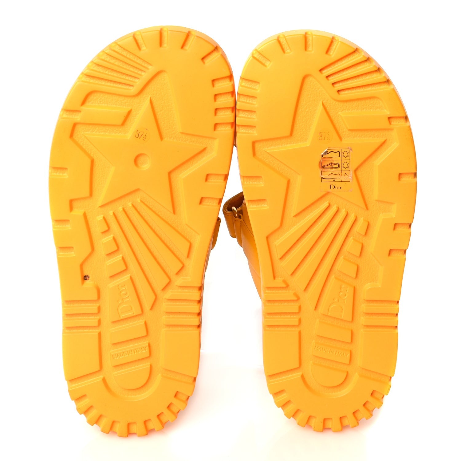 Christian Dior Lambskin Dioract 10mm Slide Sandals 37.5 Amber Yellow 8 of 8