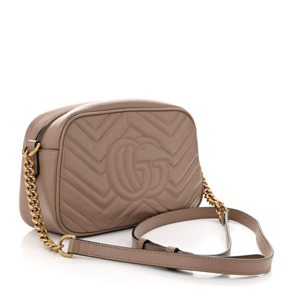 Gucci Calfskin Matelasse Small GG Marmont Chain Shoulder Bag Porcelain Rose 3 of 7