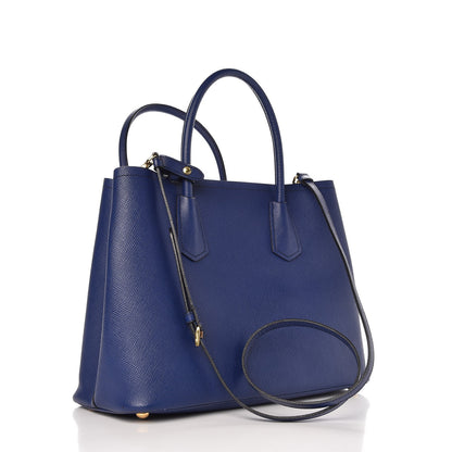 Prada Saffiano Cuir Medium Double Bag Bleuette 3 of 6