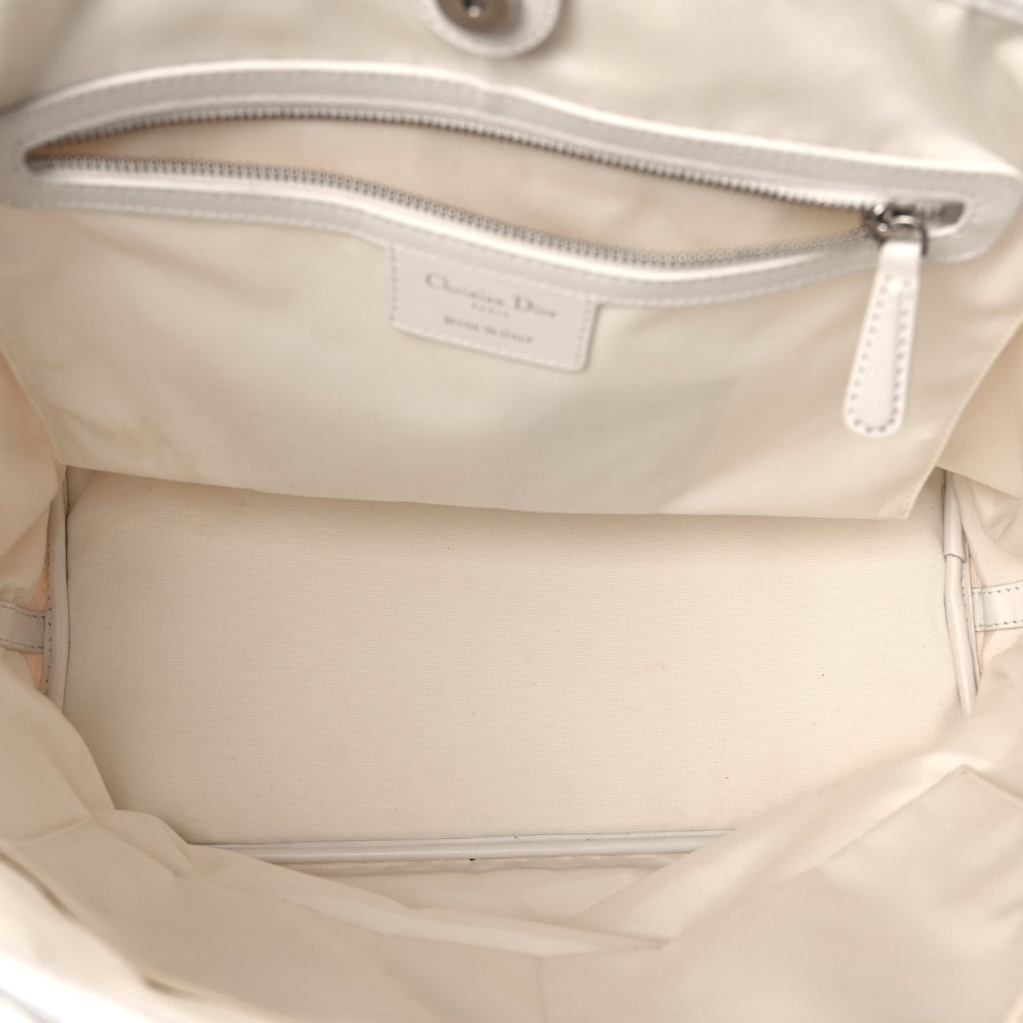 Coated Canvas Cannage Small Panarea Tote White