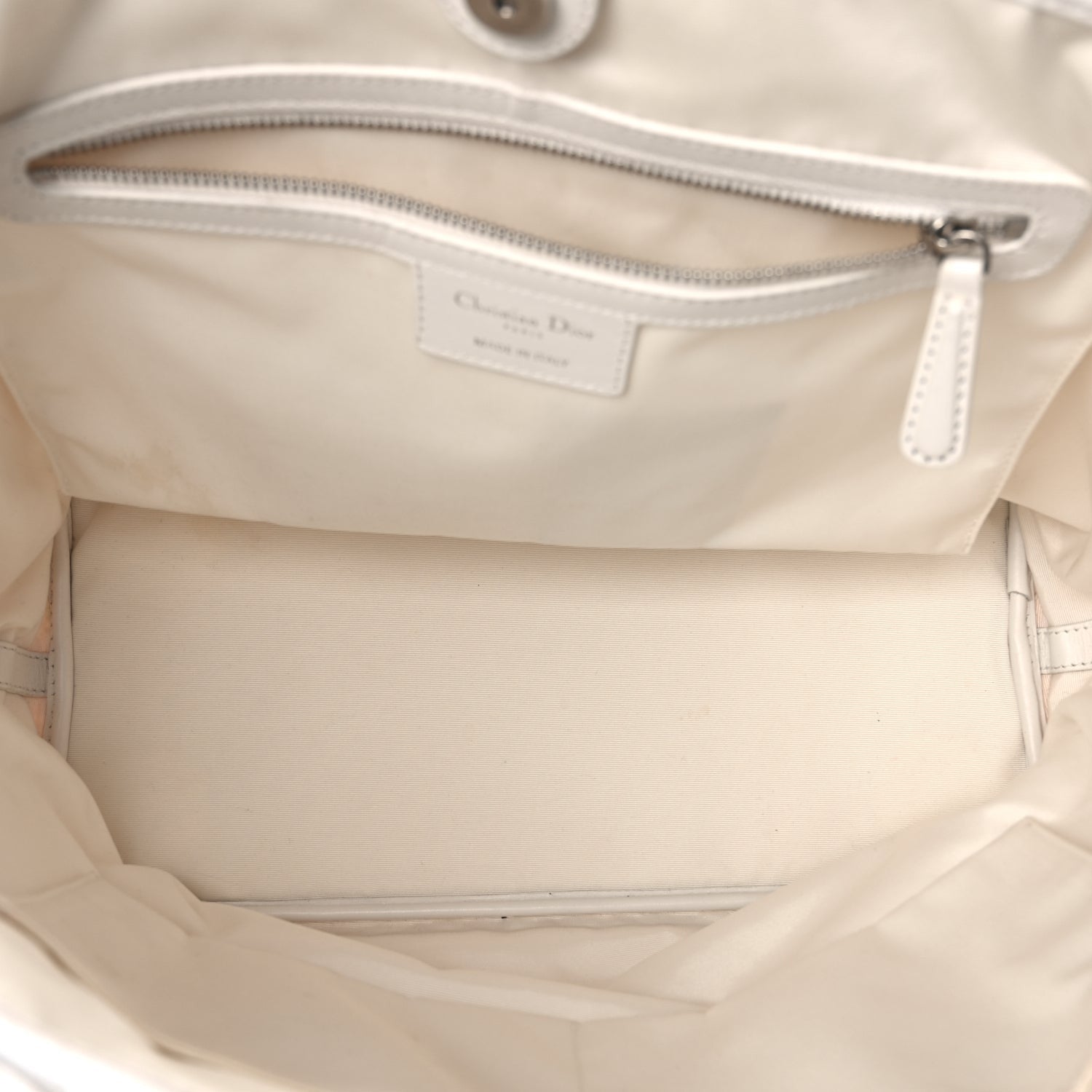 Christian Dior Coated Canvas Cannage Small Panarea Tote White 4 of 8