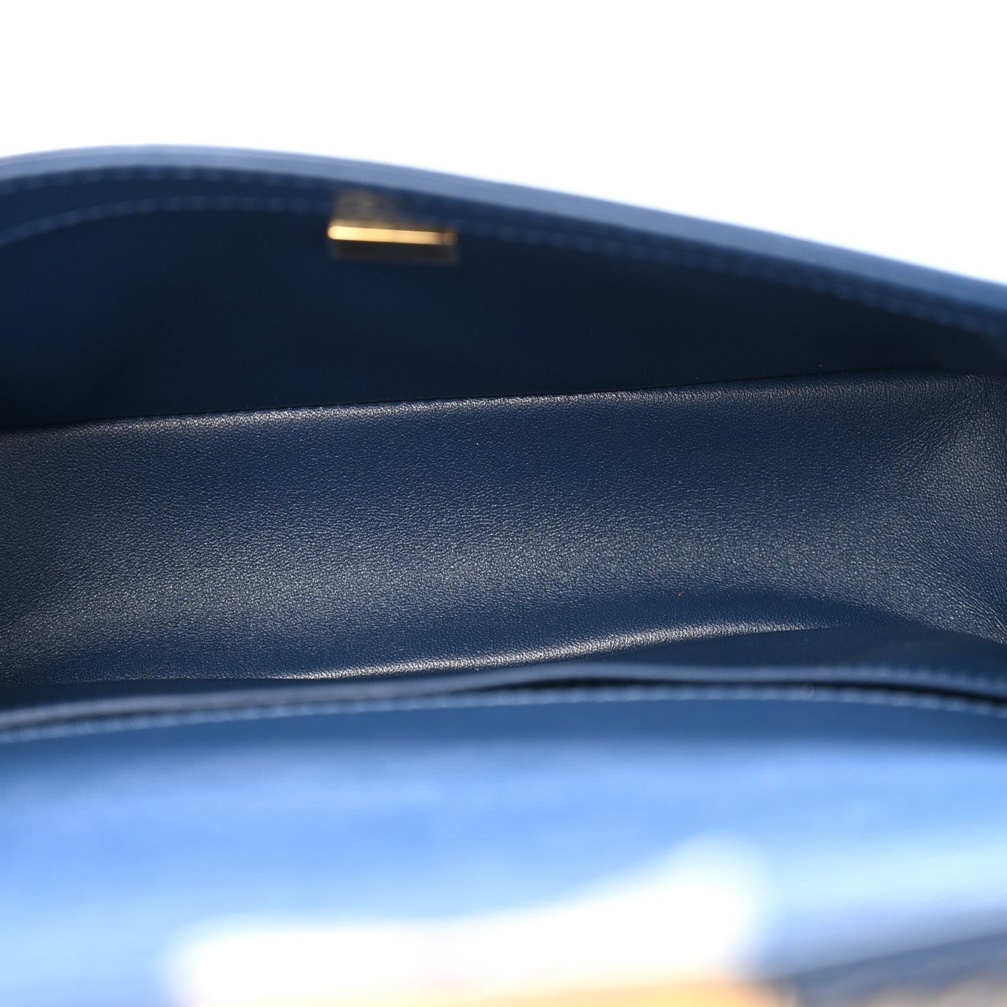 Lambskin Quilted Medium Top Handle Boy Flap Dark Blue