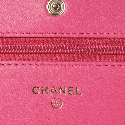 Chanel Lambskin Quilted Wallet On Chain WOC Pink 5 of 11