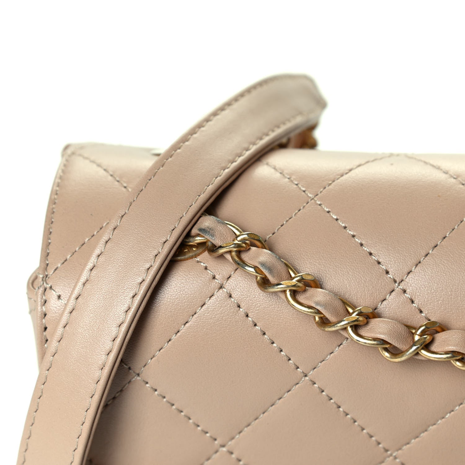 Chanel Calfskin Quilted Small Enchained Flap Beige 5 of 7