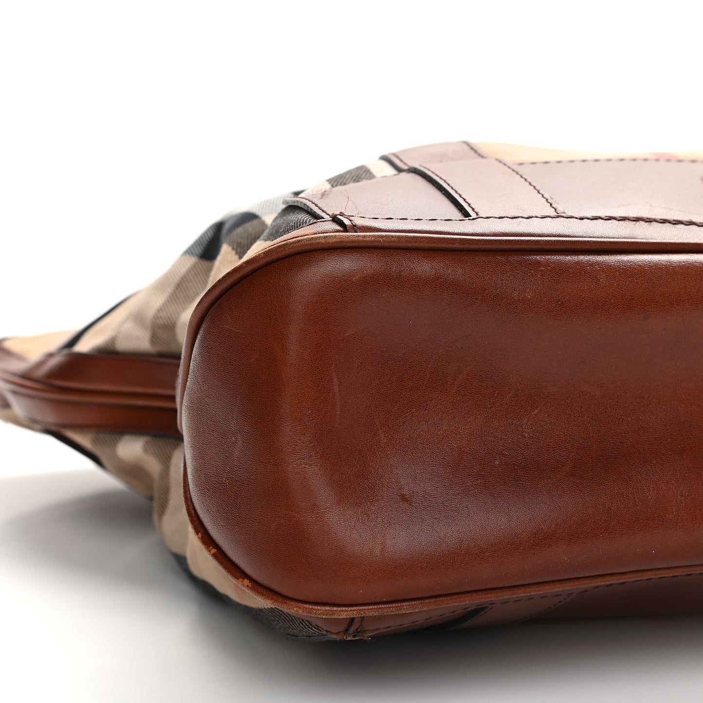 House Check Tote Dark Tan