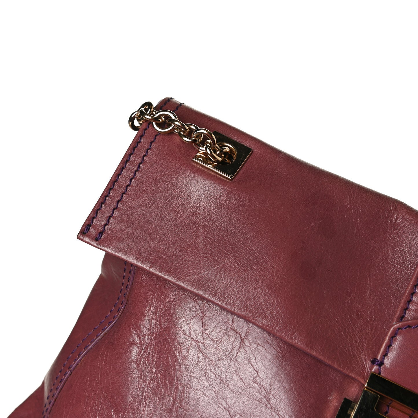 Vitello Acqua Maxi Baguette Shoulder Bag Malva