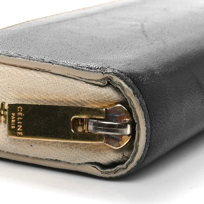 Celine Lambskin Large Zip Around Multifunction Wallet Beige Black 10 of 12