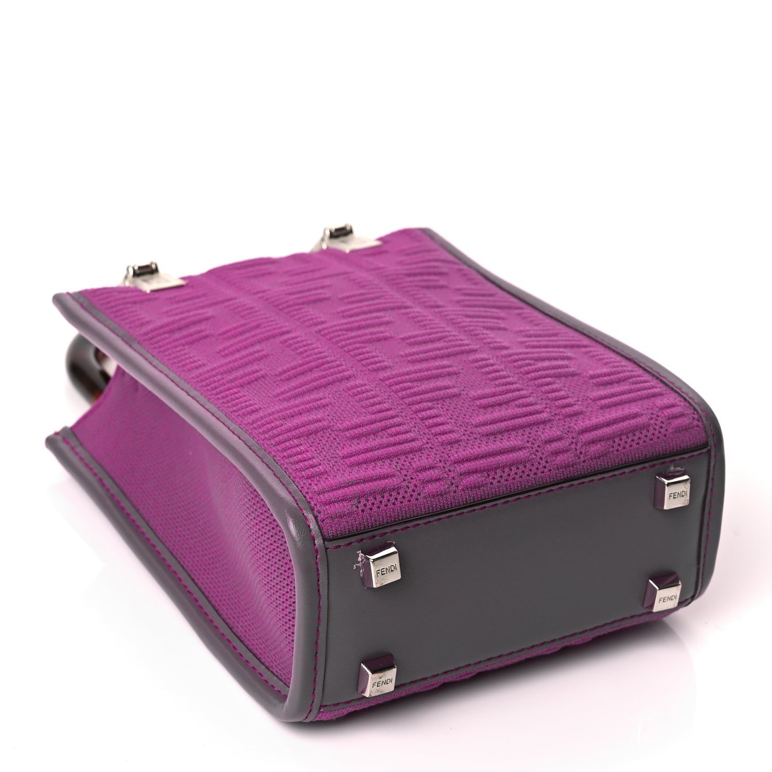 Fendi Technical Fabric Vitello Ceylon Plexiglass FF Mini  Sunshine Shopper Tote Pink Bouganville 3 of 8