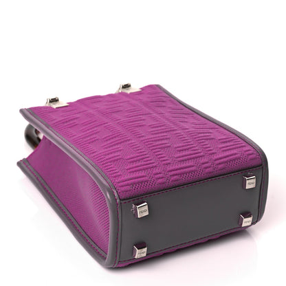 Fendi Technical Fabric Vitello Ceylon Plexiglass FF Mini  Sunshine Shopper Tote Pink Bouganville 3 of 8