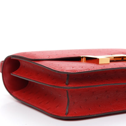 Hermes Ostrich Constance 24 Rouge Vif 8 of 9