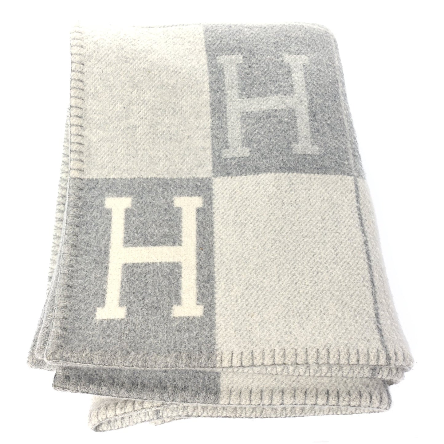 Wool Cashmere Avalon III Blanket Ecru Gris Clair