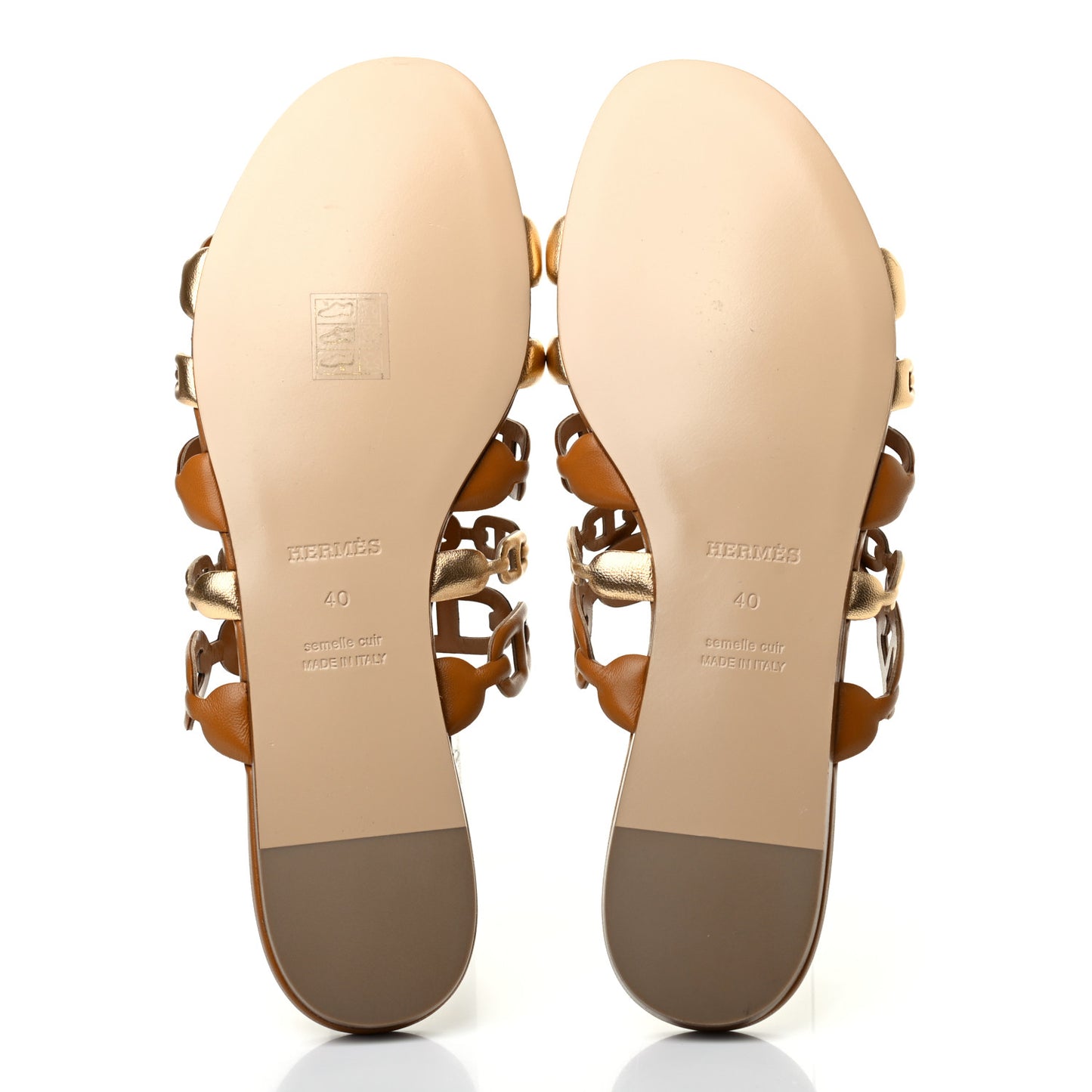 Nappa Thalassa Sandals 40 Beige Doré