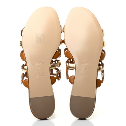 Hermes Nappa Thalassa Sandals 40 Beige Doré 4 of 6