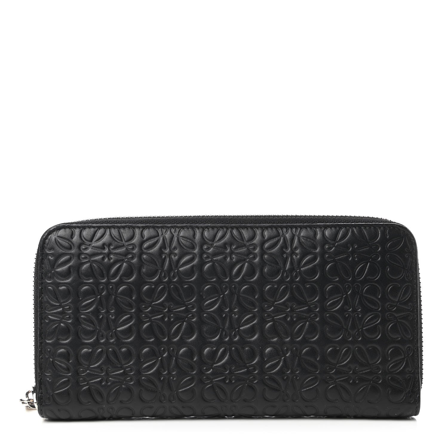 Loewe Calfskin Embossed Repeat Zip Wallet Black 1 of 9