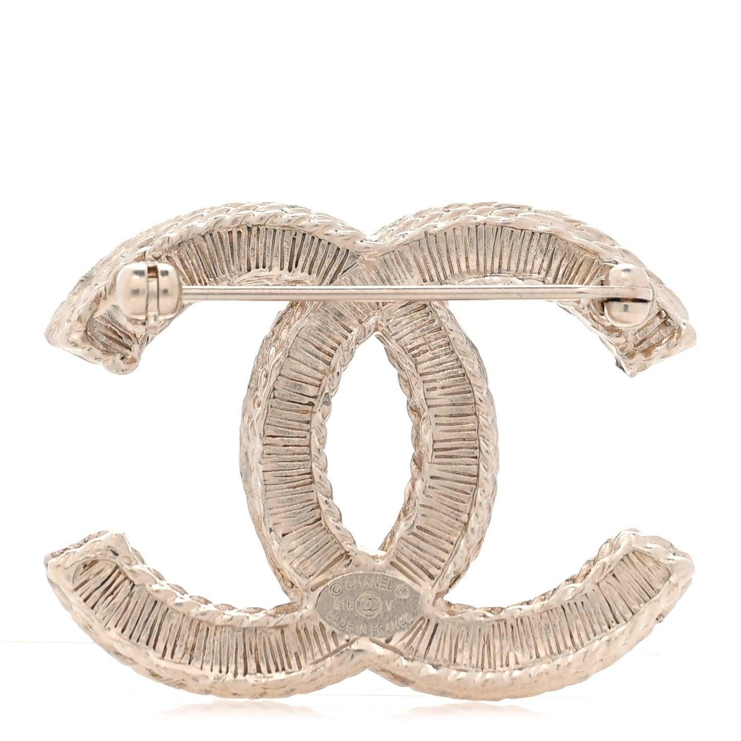 Pearl CC Brooch  Gold