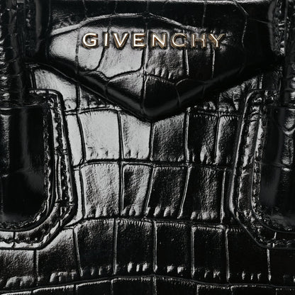 Givenchy Calfskin Crocodile Embossed Mini Antigona Black 7 of 9