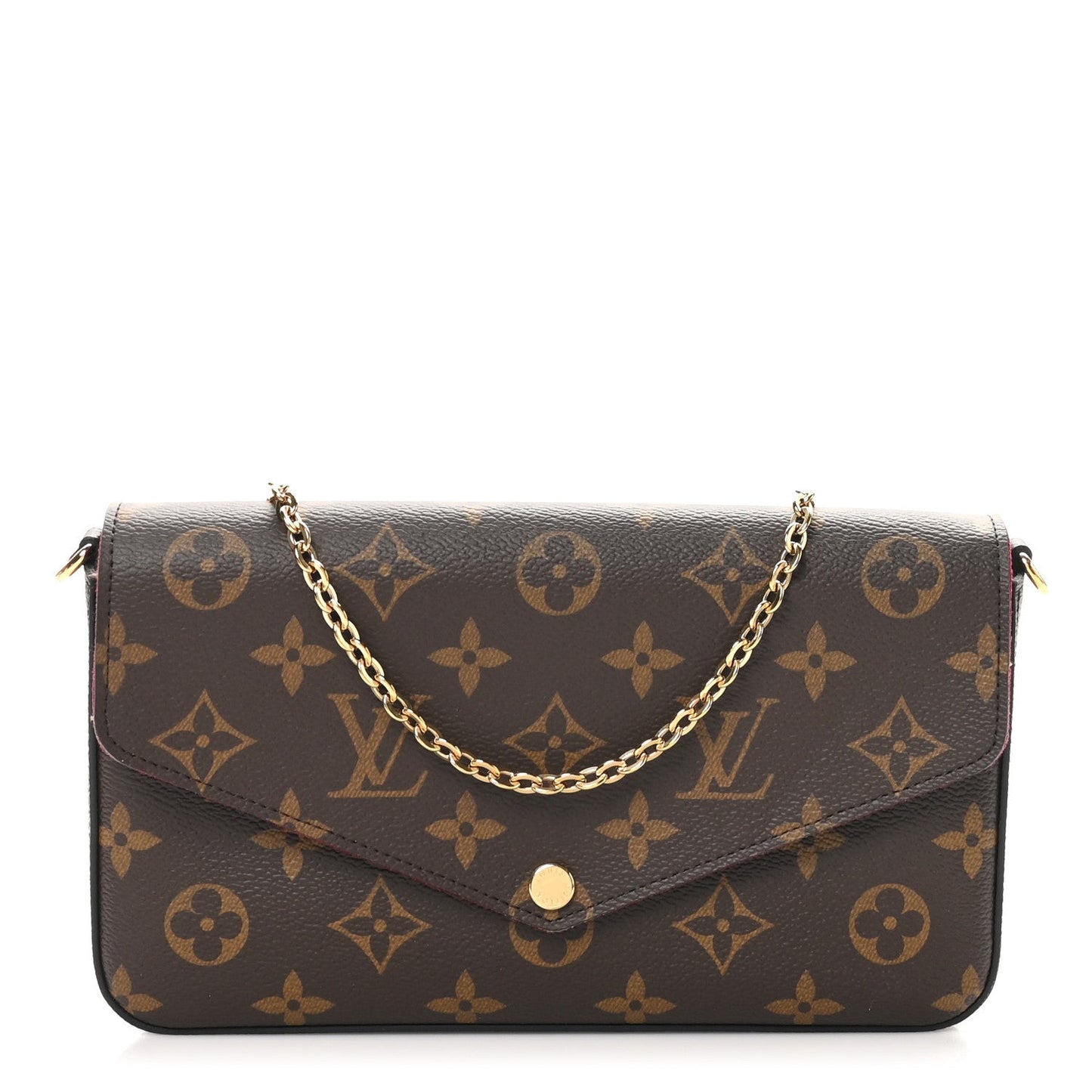 Monogram Pochette Felicie Chain Wallet Fuchsia