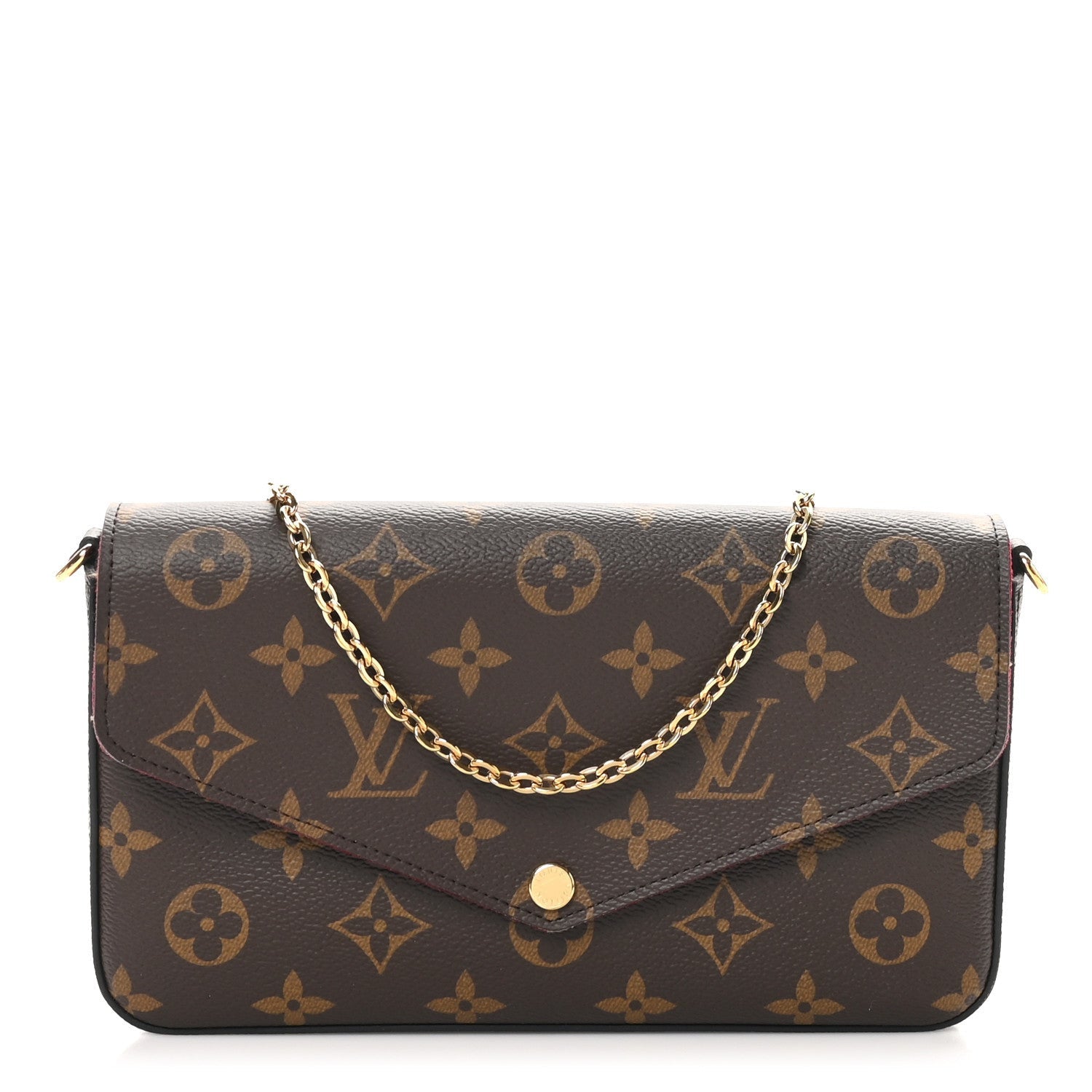 Louis Vuitton Monogram Pochette Felicie Chain Wallet Fuchsia 1 of 7