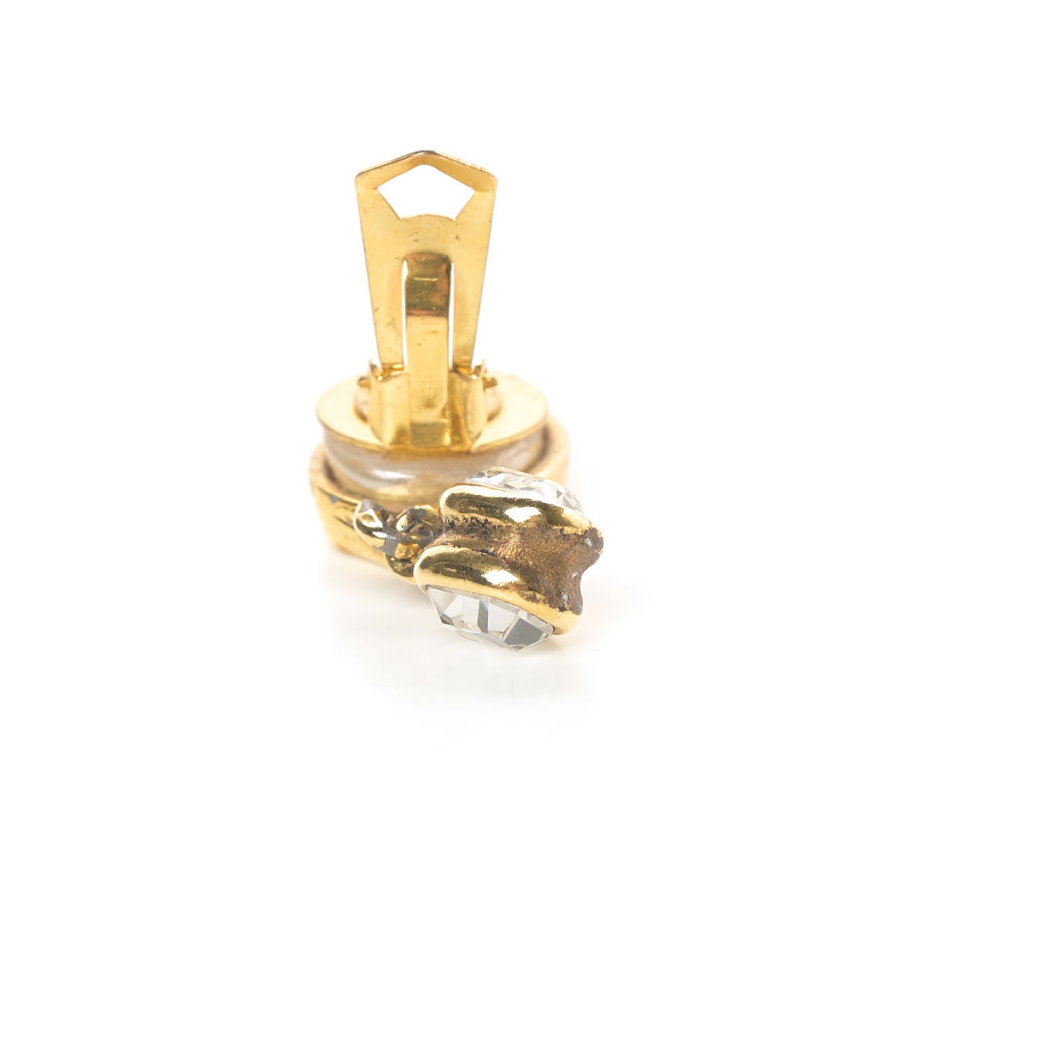 Chanel Pearl Crystal Drop Clip On Earrings 5 of 6