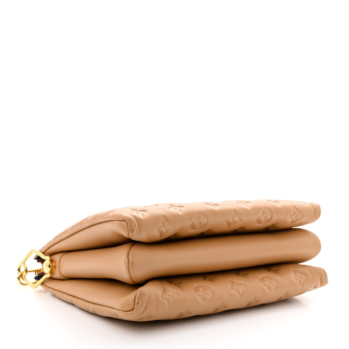 Lambskin Embossed Monogram Coussin PM Camel