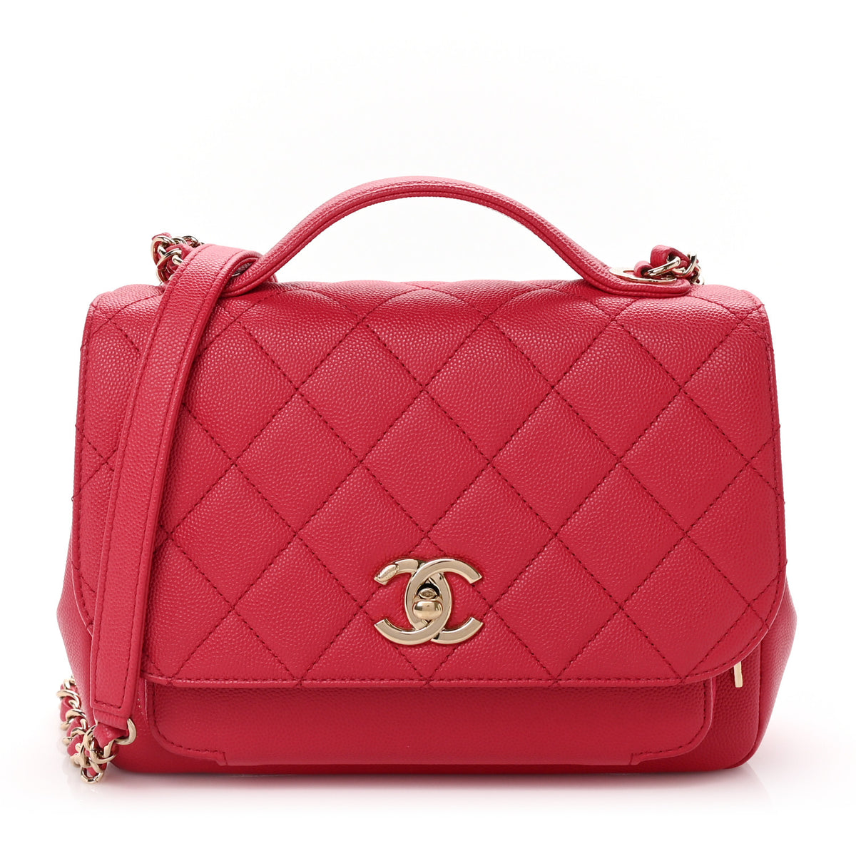 Caviar Quilted Medium Business Affinity Flap Pink