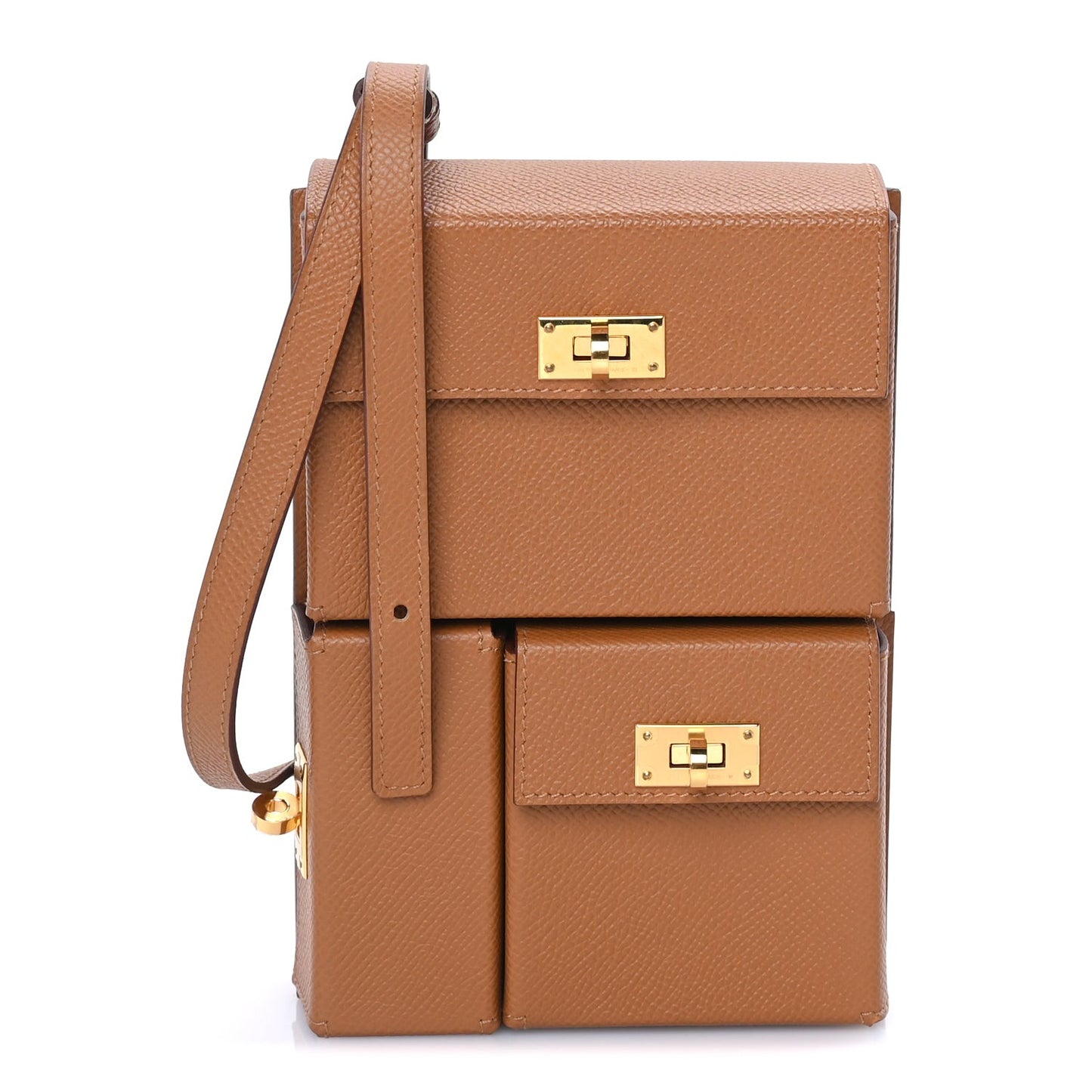 Epsom Kelly Multi Pocket Pochette To Go Gold