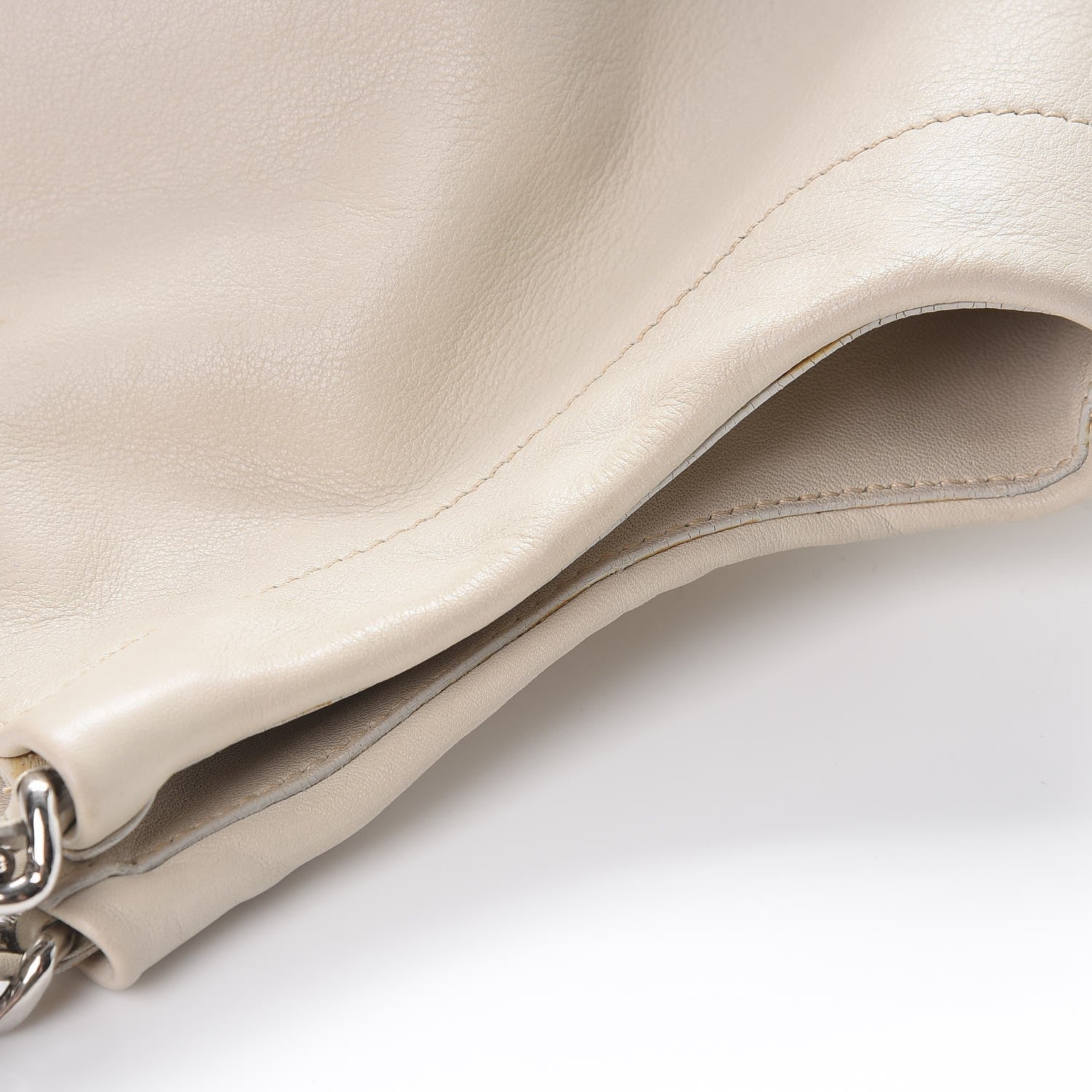 Prada Soft Calf Chain Tote Talco 19 of 20