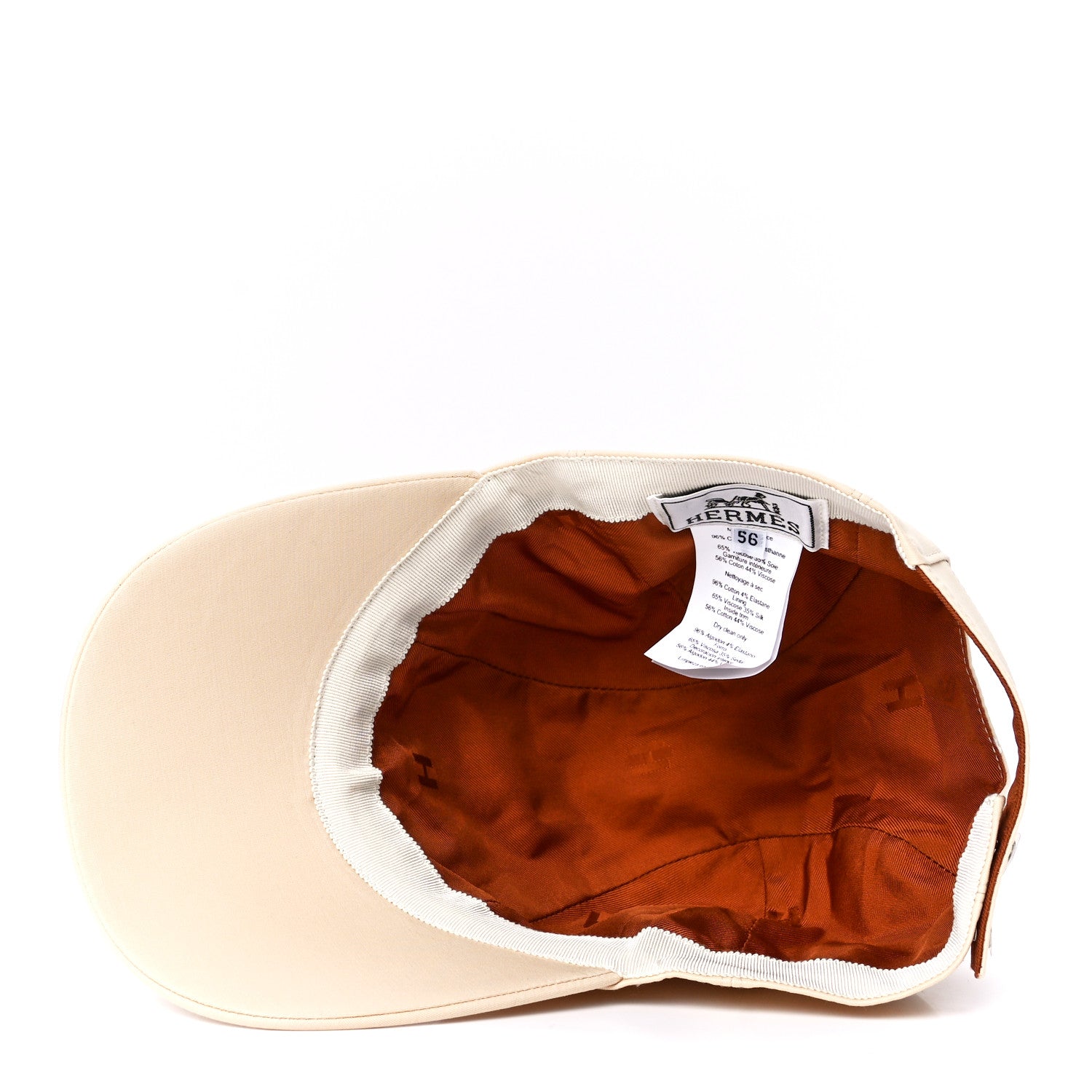 Hermes Cotton Davis H Primavera Cap 56 White Creme 5 of 8