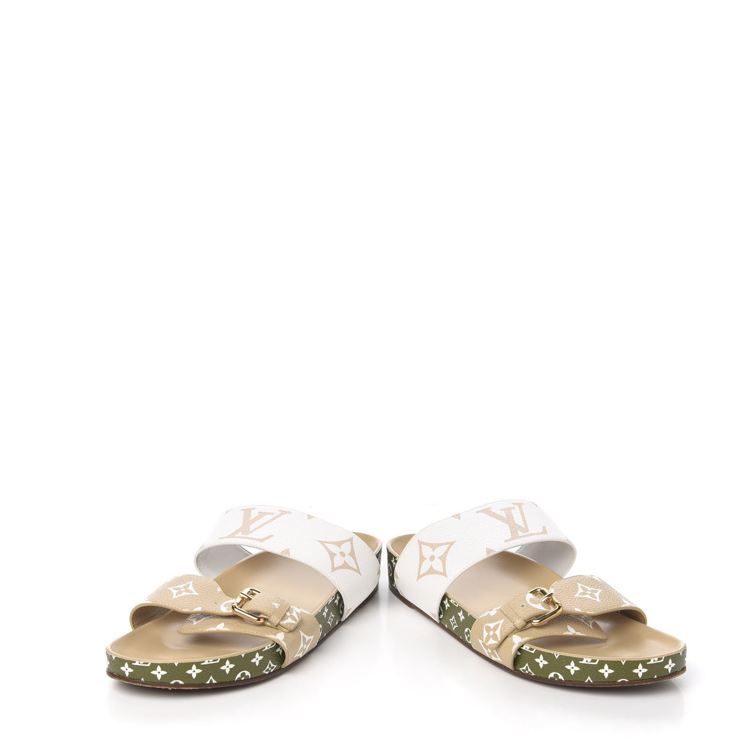 Louis Vuitton Monogram Giant Bom Dia Flat Mule Sandals 40 White Moka 6 of 10