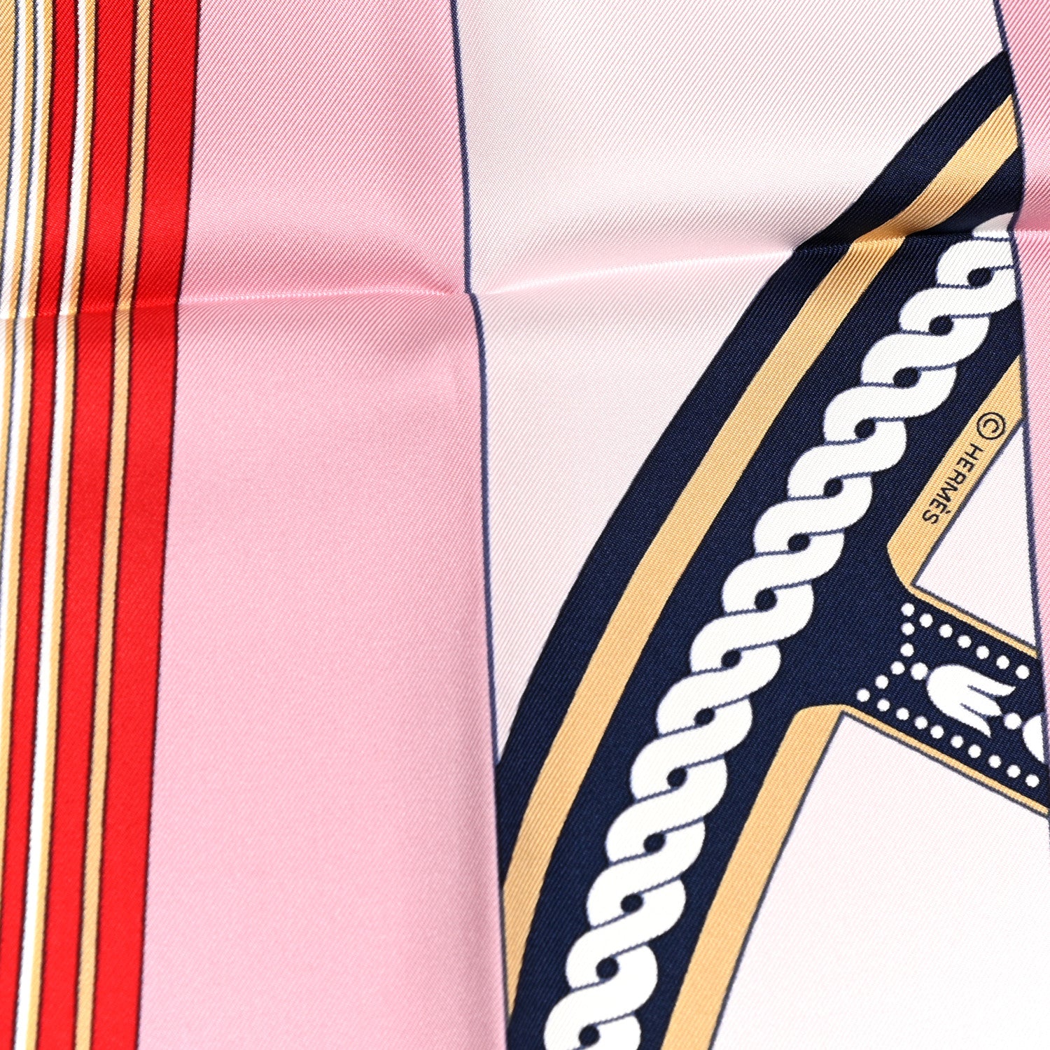 Hermes Silk La Berline Bayadere Scarf 90 Vieux Rose Rouge 4 of 4