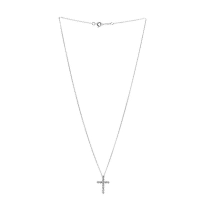 Tiffany Platinum Diamond Small Cross Pendant Necklace 3 of 5