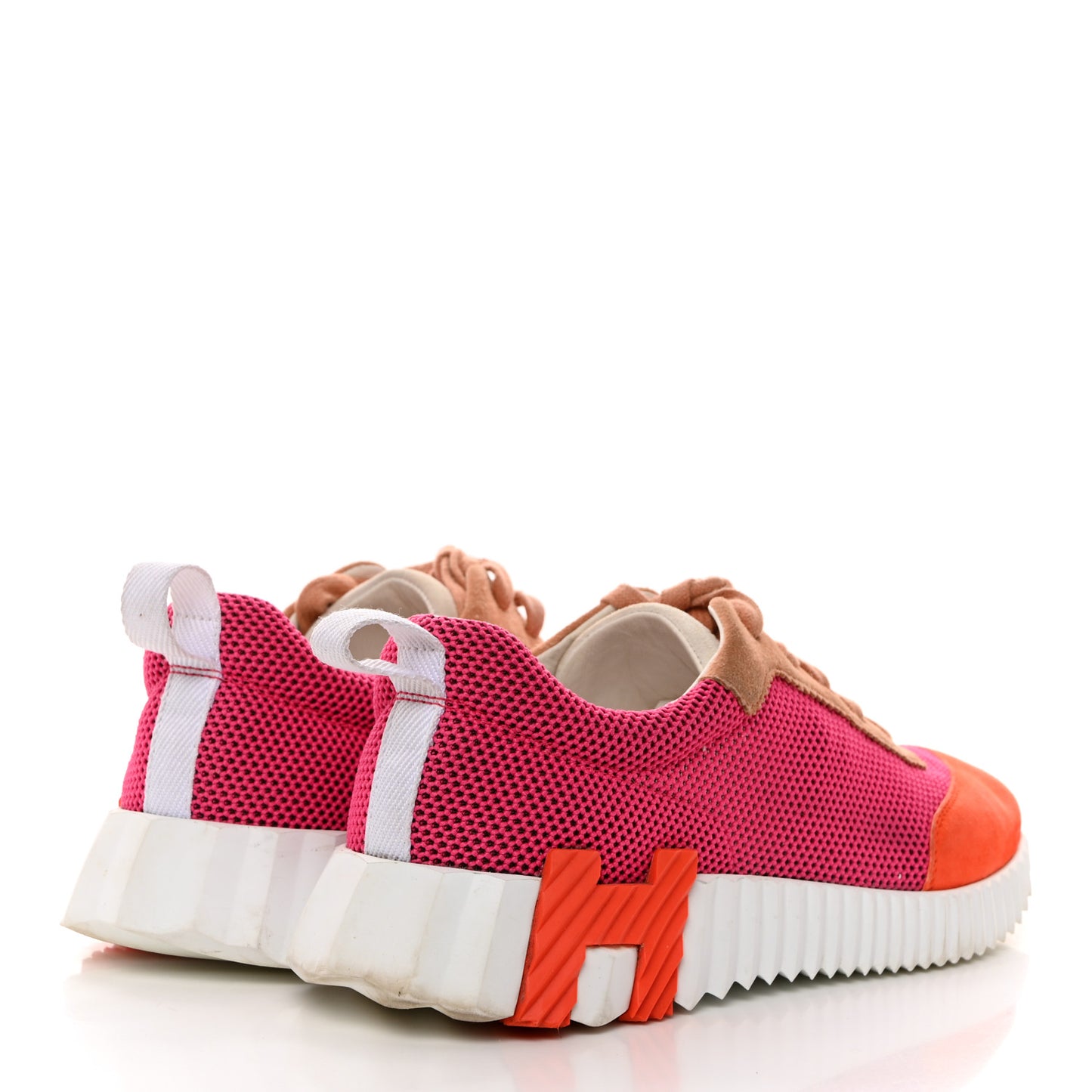 Air Mesh Suede Goatskin Bouncing Sneakers 38 Rose Multicolor