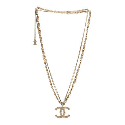 Chanel Crystal CC Multi Strand Chain Necklace Gold 3 of 4
