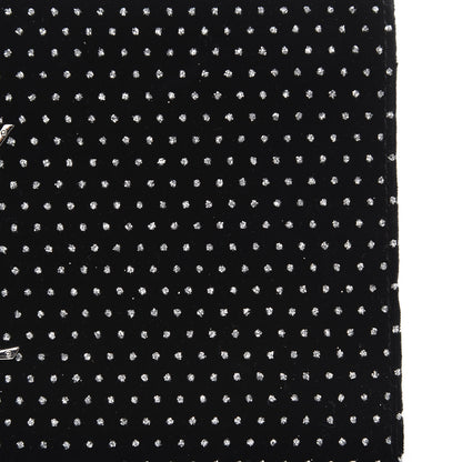 Saint Laurent Velvet Crystal Monogram Chain Wallet Black 10 of 12
