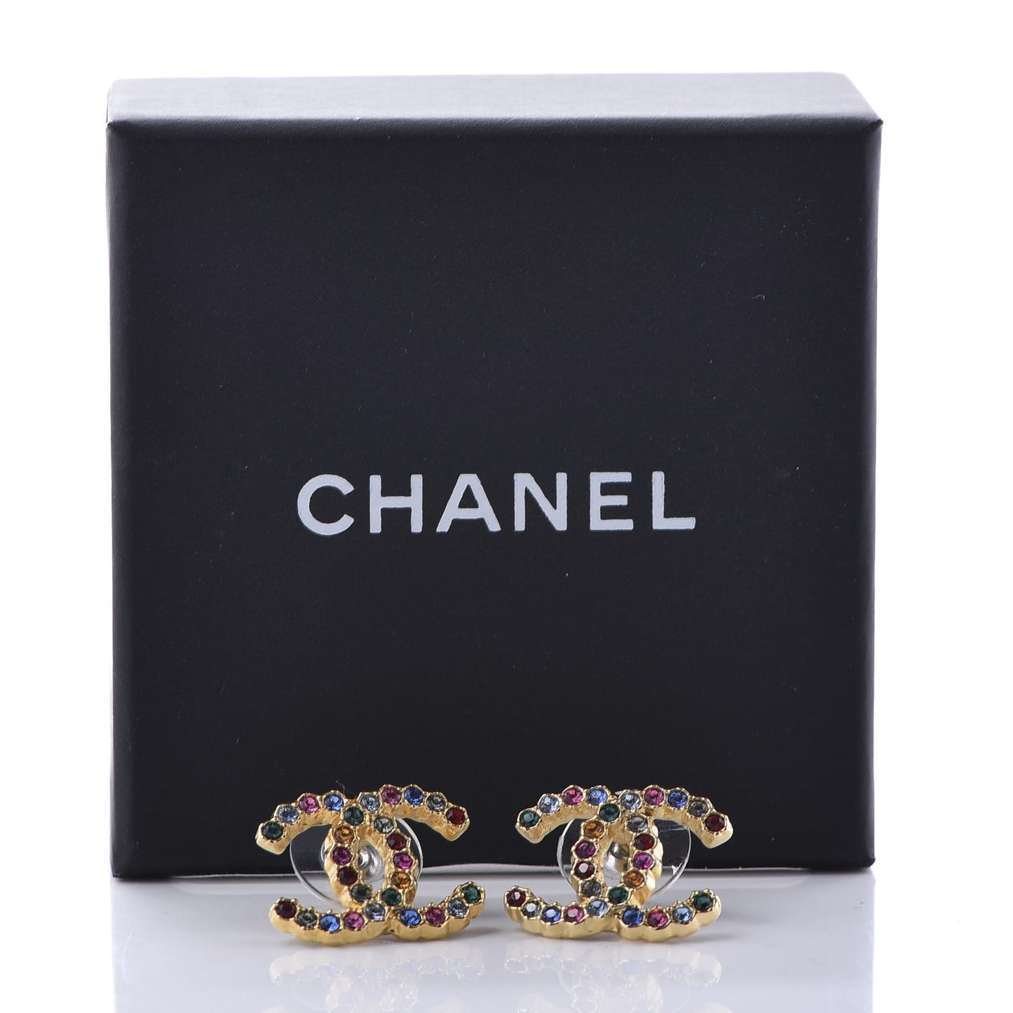 Crystal CC Earrings Gold Multicolor