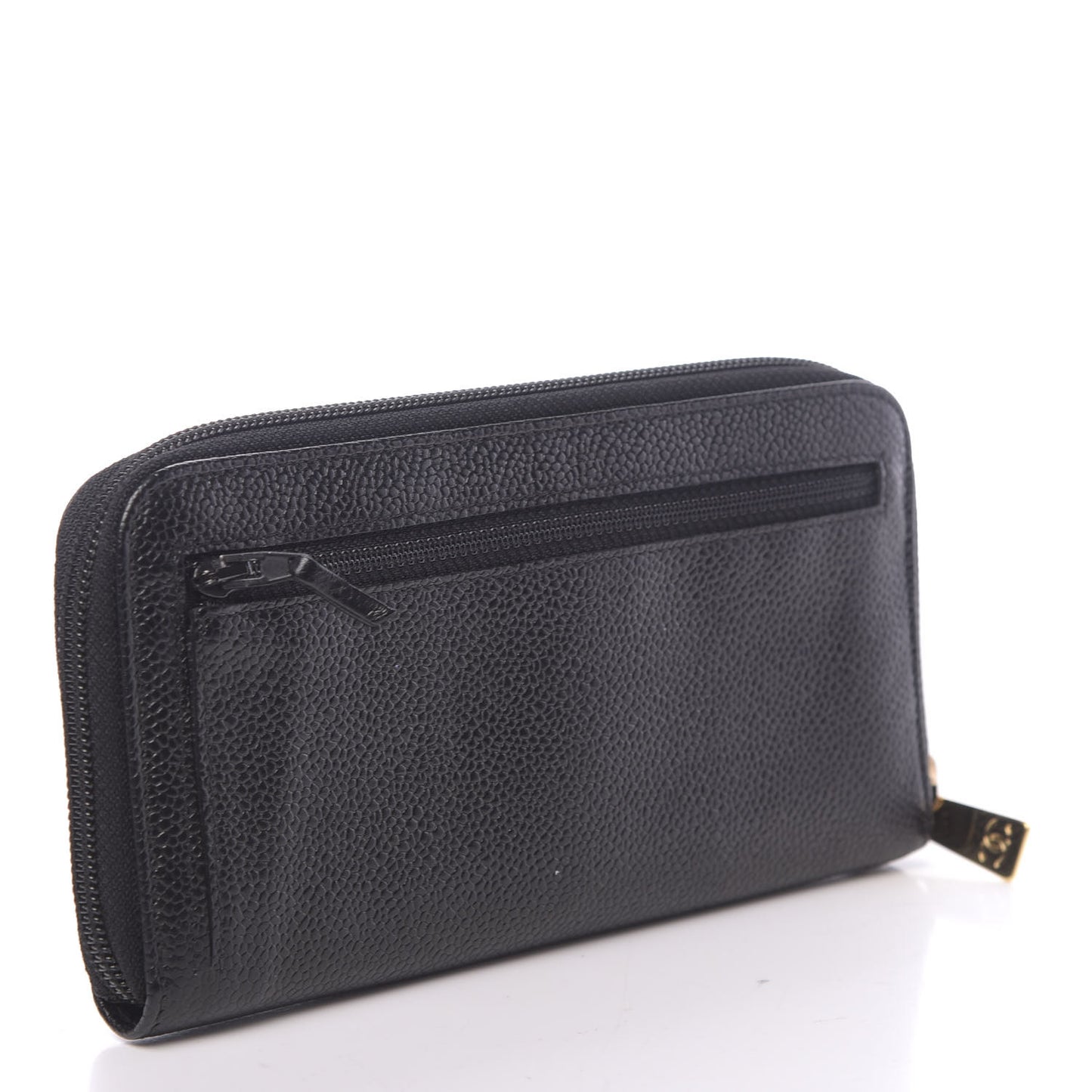 Caviar Timeless CC Large Gusset Zip Around Wallet Black